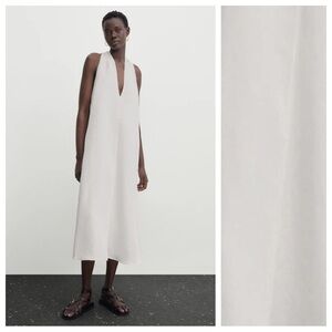 Massimo Dutti White Midi Dress